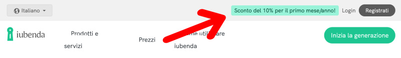 iubenda sconto