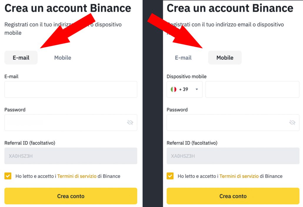 binance italia