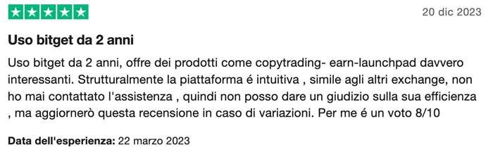 recensione positiva conto